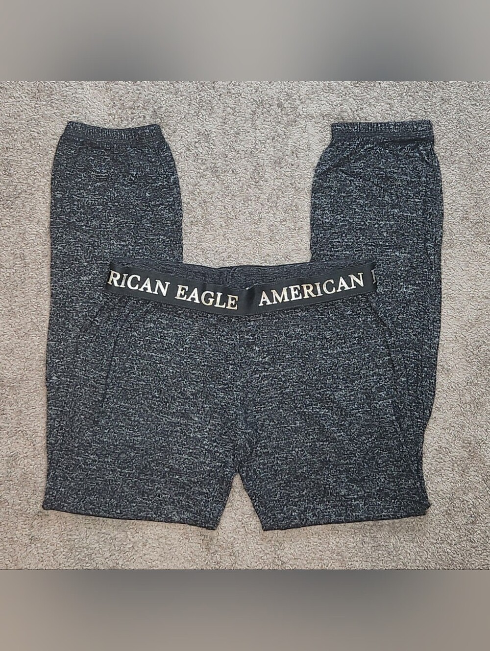 Black Heather American Eagle Outfitters Foldover Jogger Sweatpants